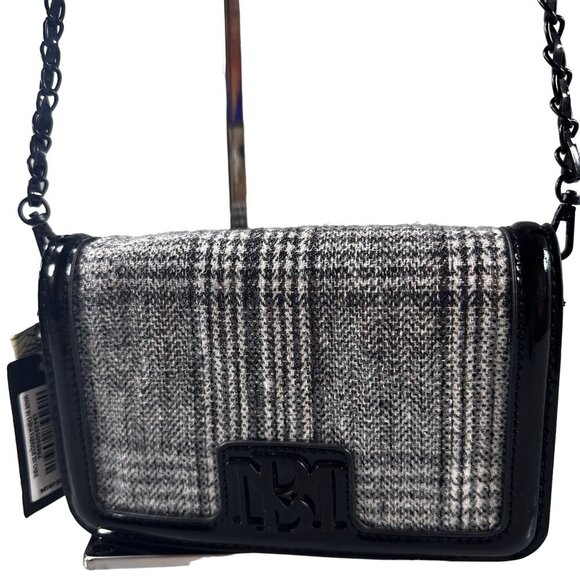 Badgley Mischka Sequins Wool Crossbody Vegan Leather Party Cocktail Purse Bag - Picture 1 of 15